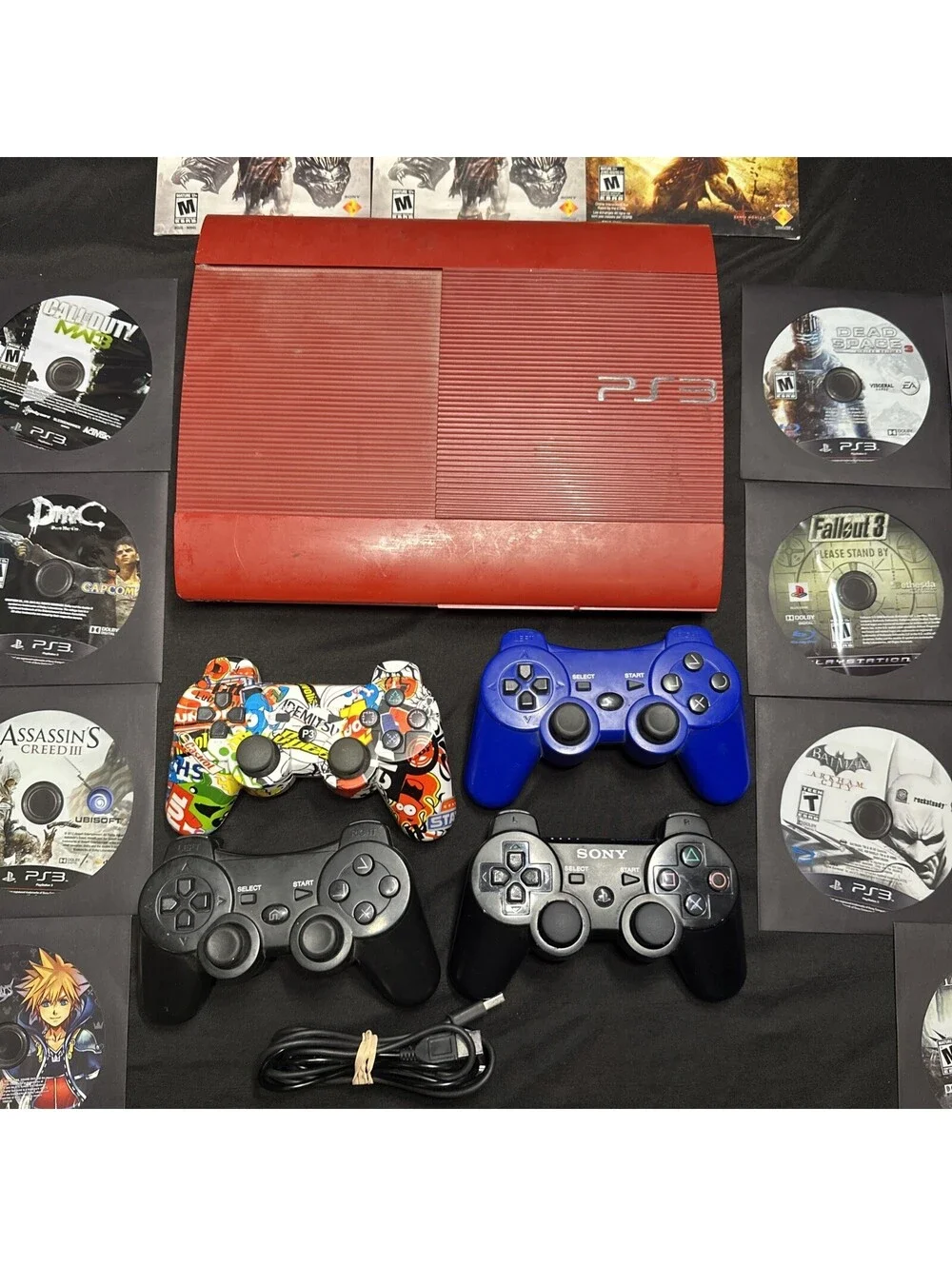 PS3 Super Slim God of War Legacy Bundle Limited Edition Red Console + MORE